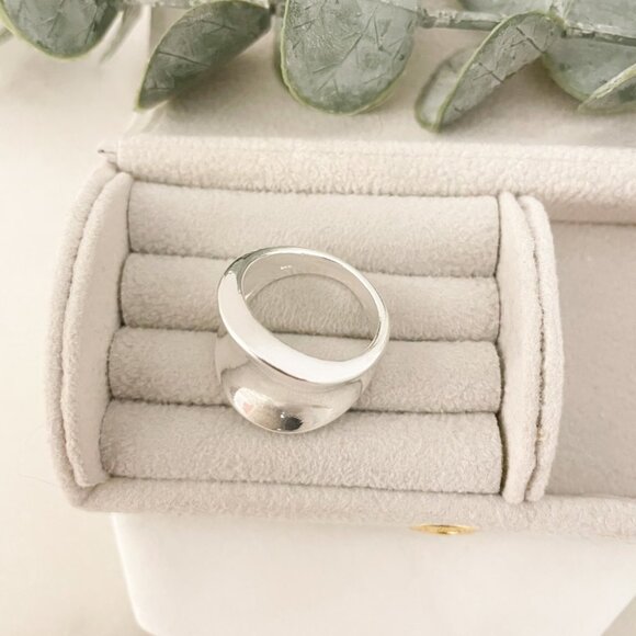 925 Sterling Silver Chunky Silver Ring Thick Wide Ring Band Statement Ring - Picture 7 of 7